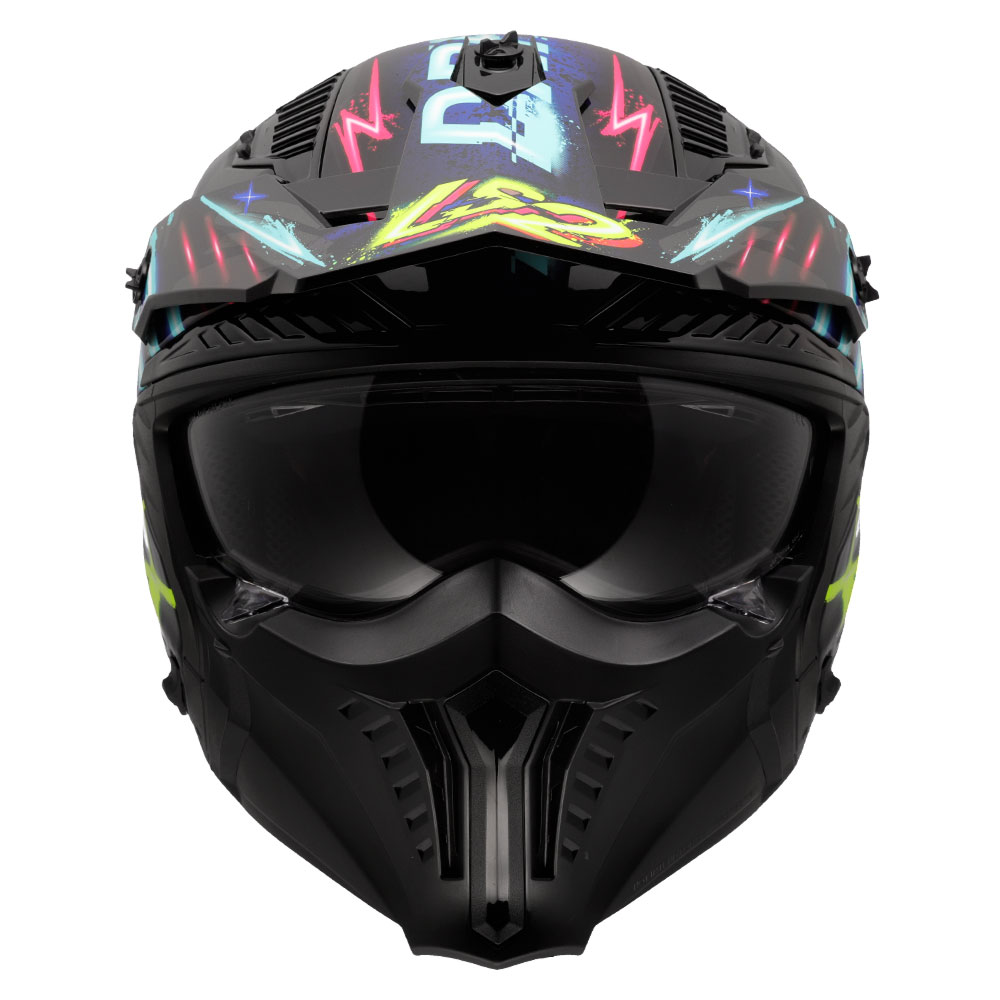 Kaciga LS2 Jet OF606 DRIFTER RAYZ crno plava XL