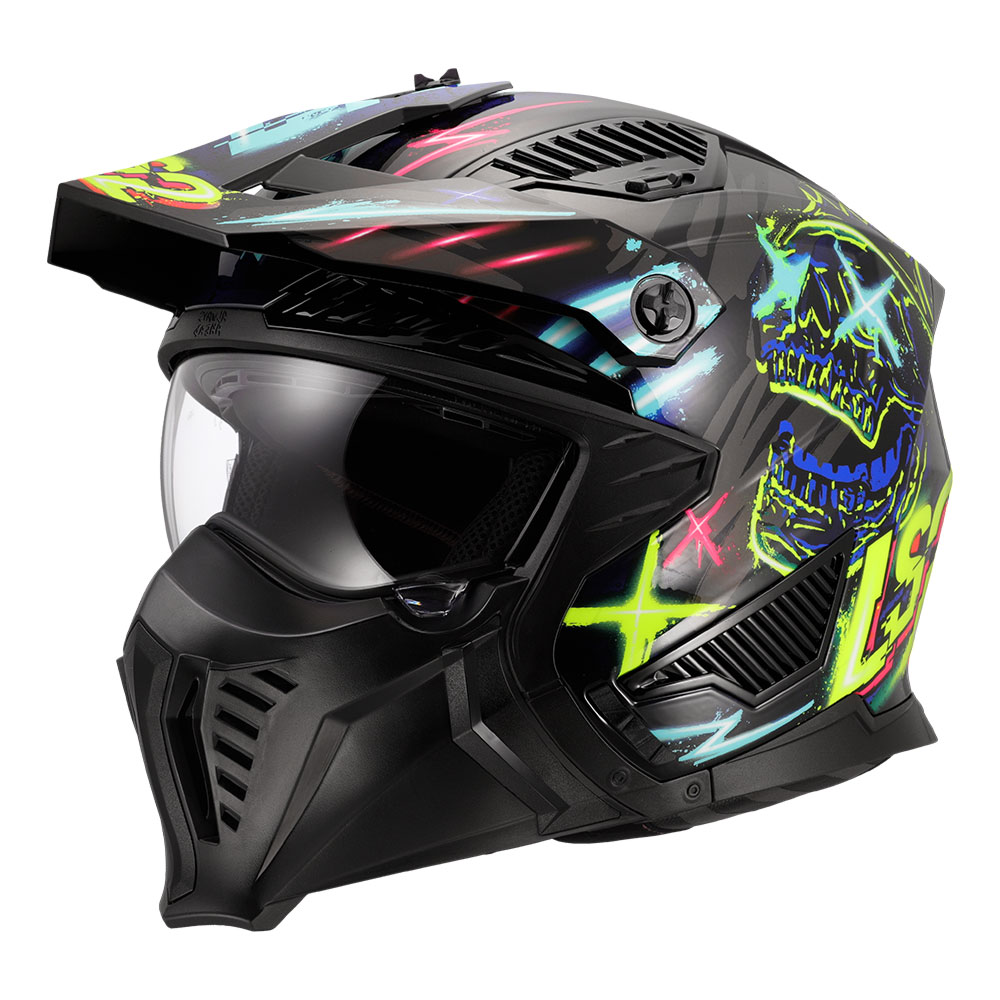Kaciga LS2 Jet OF606 DRIFTER RAYZ crno plava XL