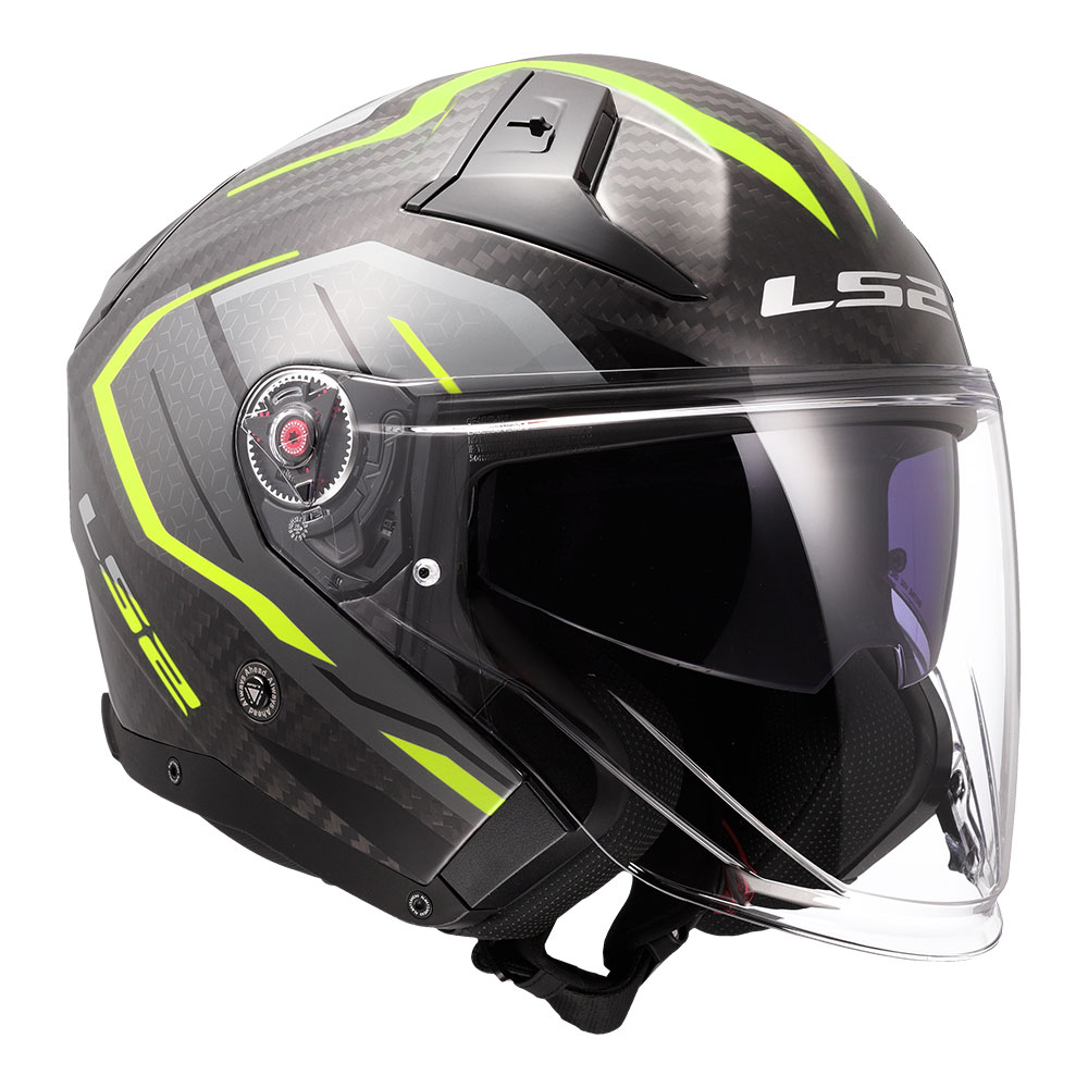 Kaciga LS2 Jet OF603 INFINITY II CARBON URUS crno žuta L