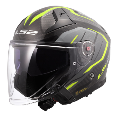 Kaciga LS2 Jet OF603 INFINITY II CARBON URUS crno žuta L