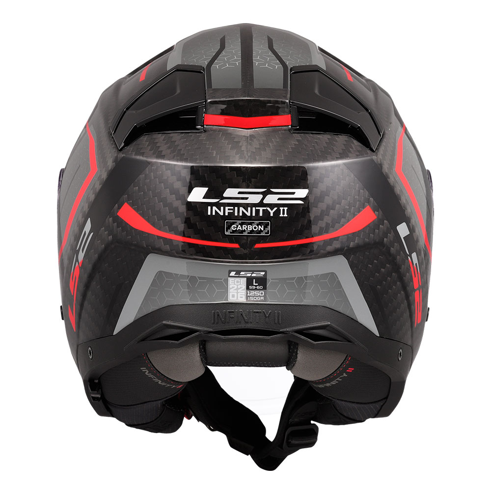 Kaciga LS2 Jet OF603 INFINITY II CARBON URUS crno crvena XL