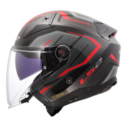 Kaciga LS2 Jet OF603 INFINITY II CARBON URUS crno crvena M