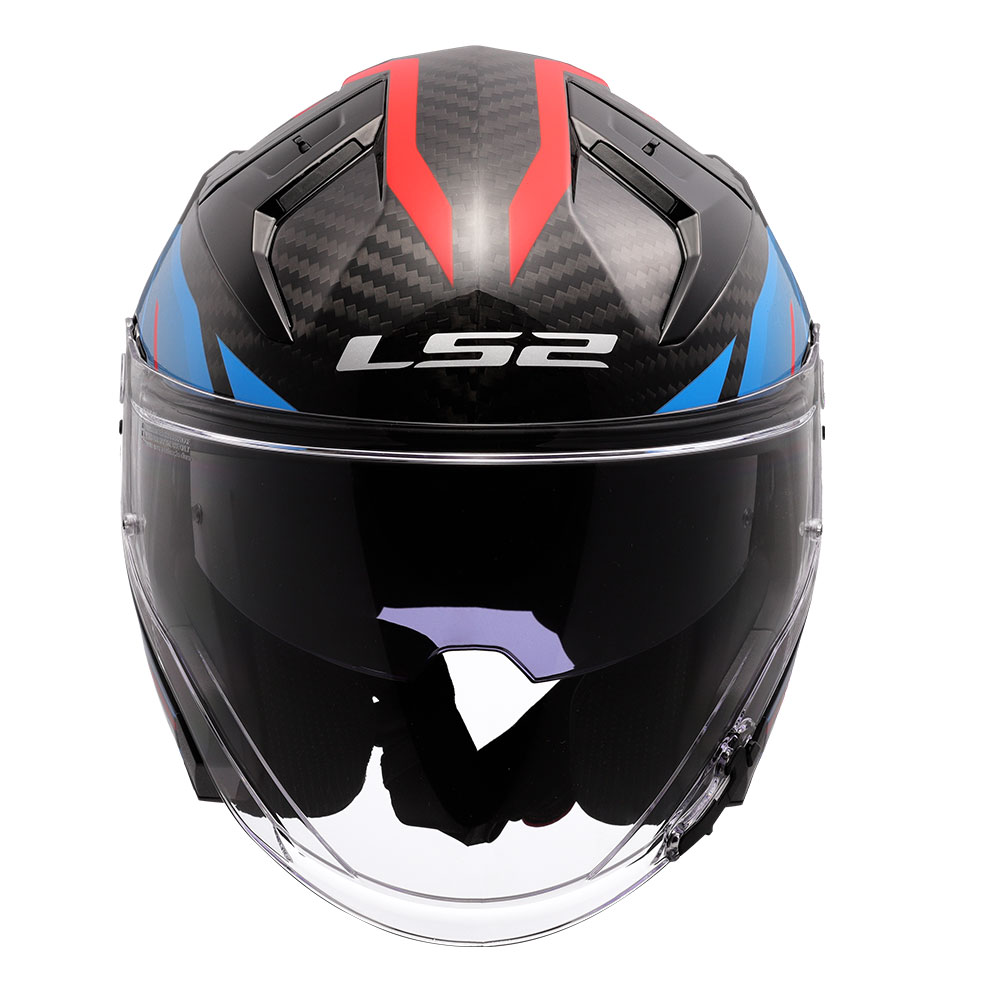Kaciga LS2 Jet OF603 INFINITY II CARBON URUS plavo crvena M