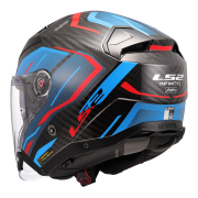 Kaciga LS2 Jet OF603 INFINITY II CARBON URUS plavo crvena M