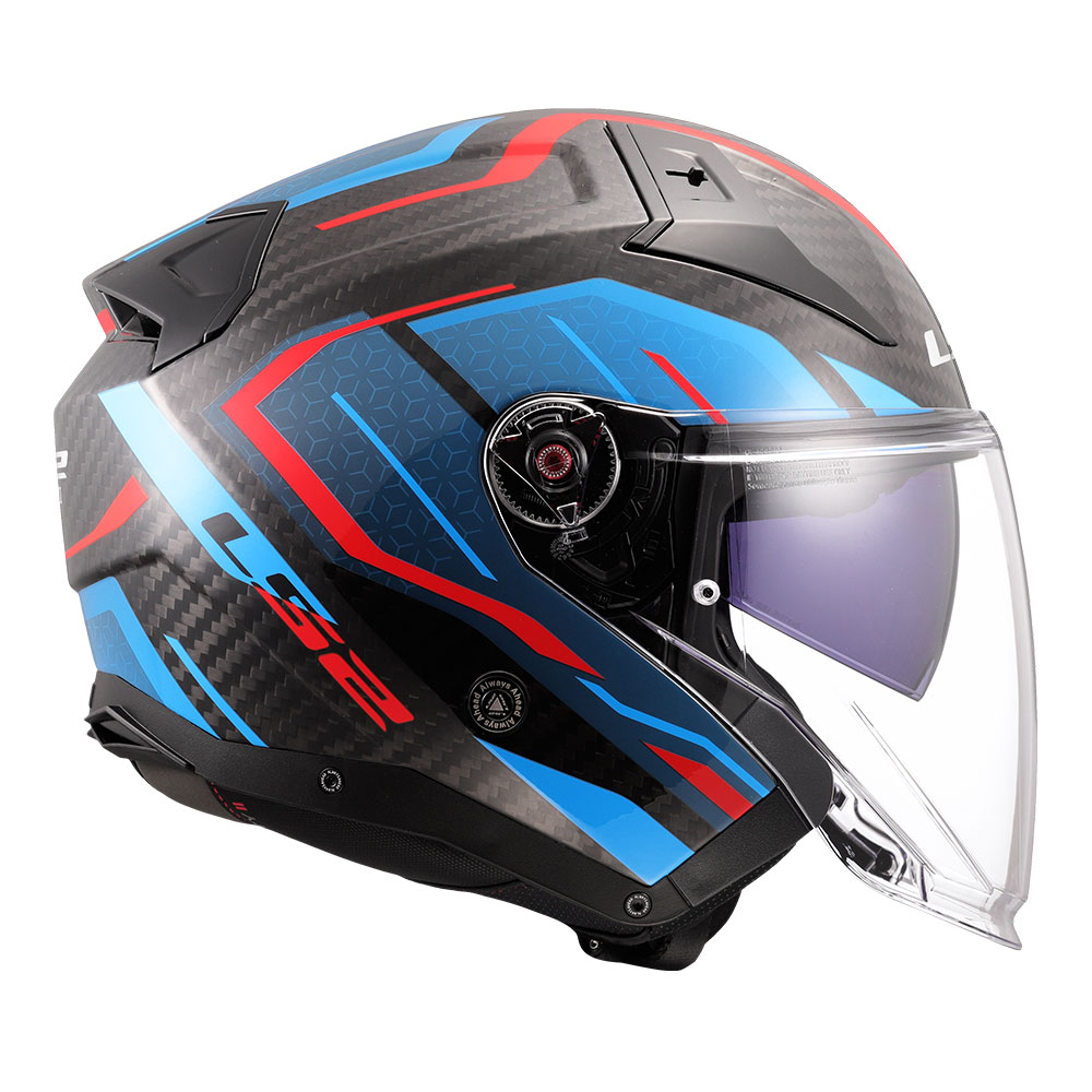 Kaciga LS2 Jet OF603 INFINITY II CARBON URUS plavo crvena M