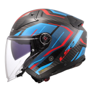 Kaciga LS2 Jet OF603 INFINITY II CARBON URUS plavo crvena M