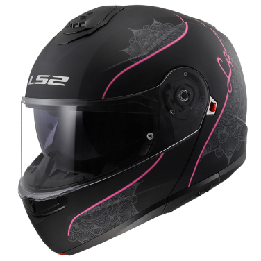 Kaciga LS2 Flip Up FF908 STROBE II LUX sa naočarima mat crno roza M