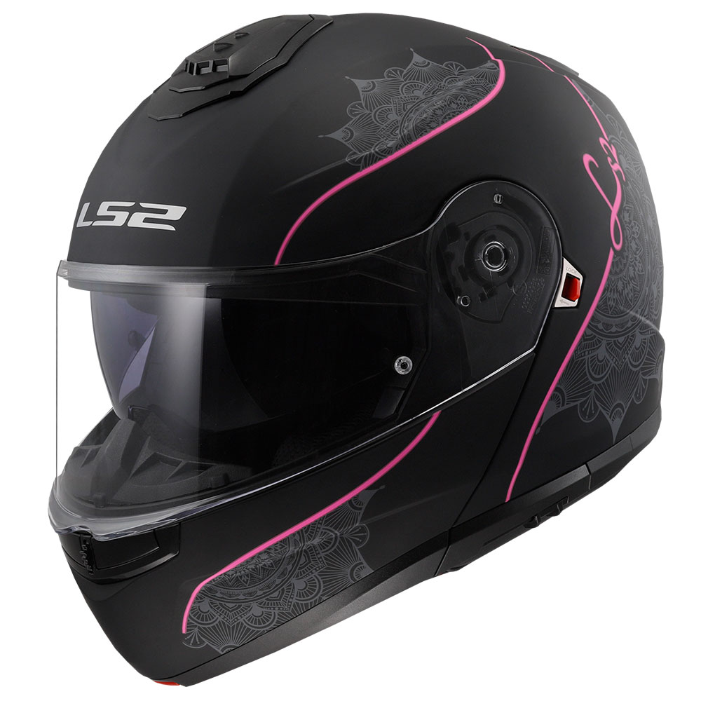 Kaciga LS2 Flip Up FF908 STROBE II LUX sa naočarima mat crno roza S