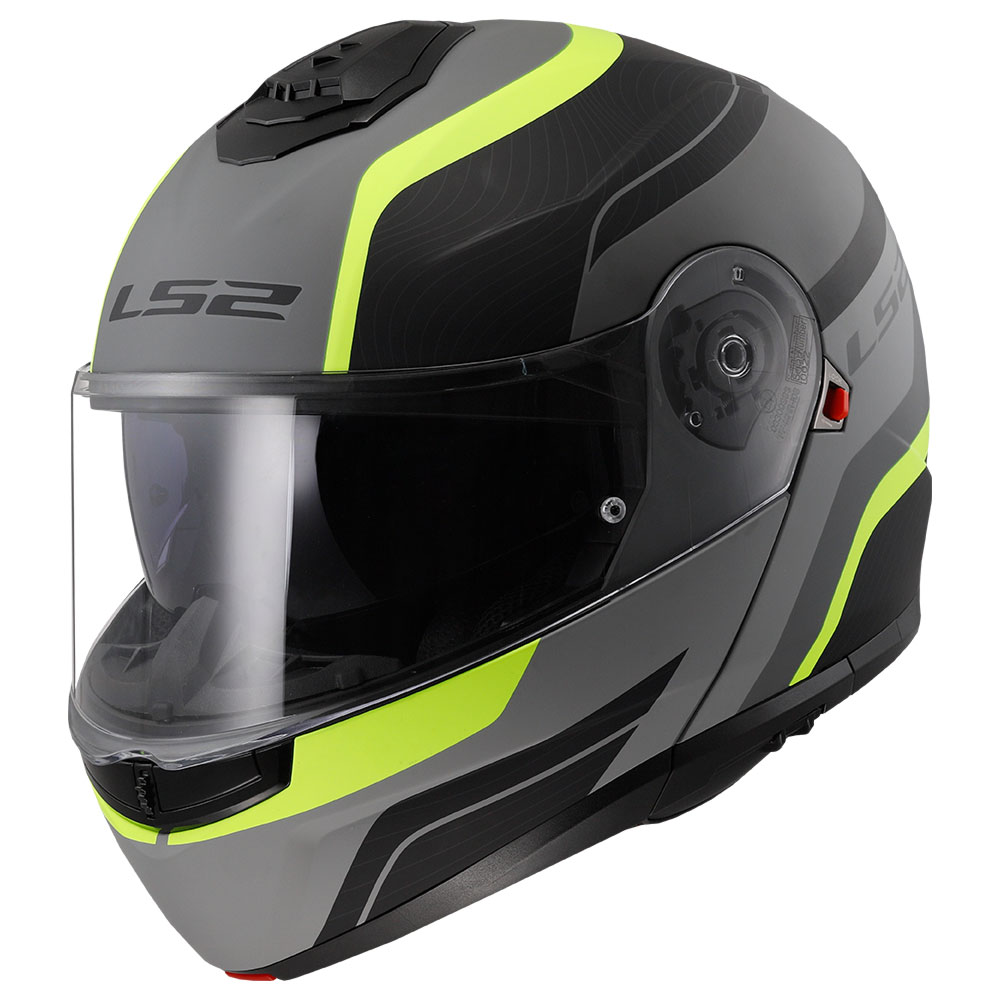 Kaciga LS2 Flip Up FF908 STROBE II MONZA sa naočarima mat crno žuta L
