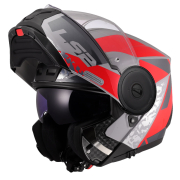 Kaciga LS2 Flip Up FF902 SCOPE II OXYD sivo crvena XXL