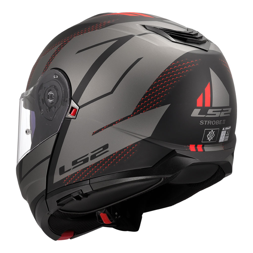 Kaciga LS2 Flip Up FF908 STROBE II CODE crno siva 3XL