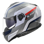 Kaciga LS2 Flip Up FF908 STROBE II MONZA belo plavo crvena 3XL