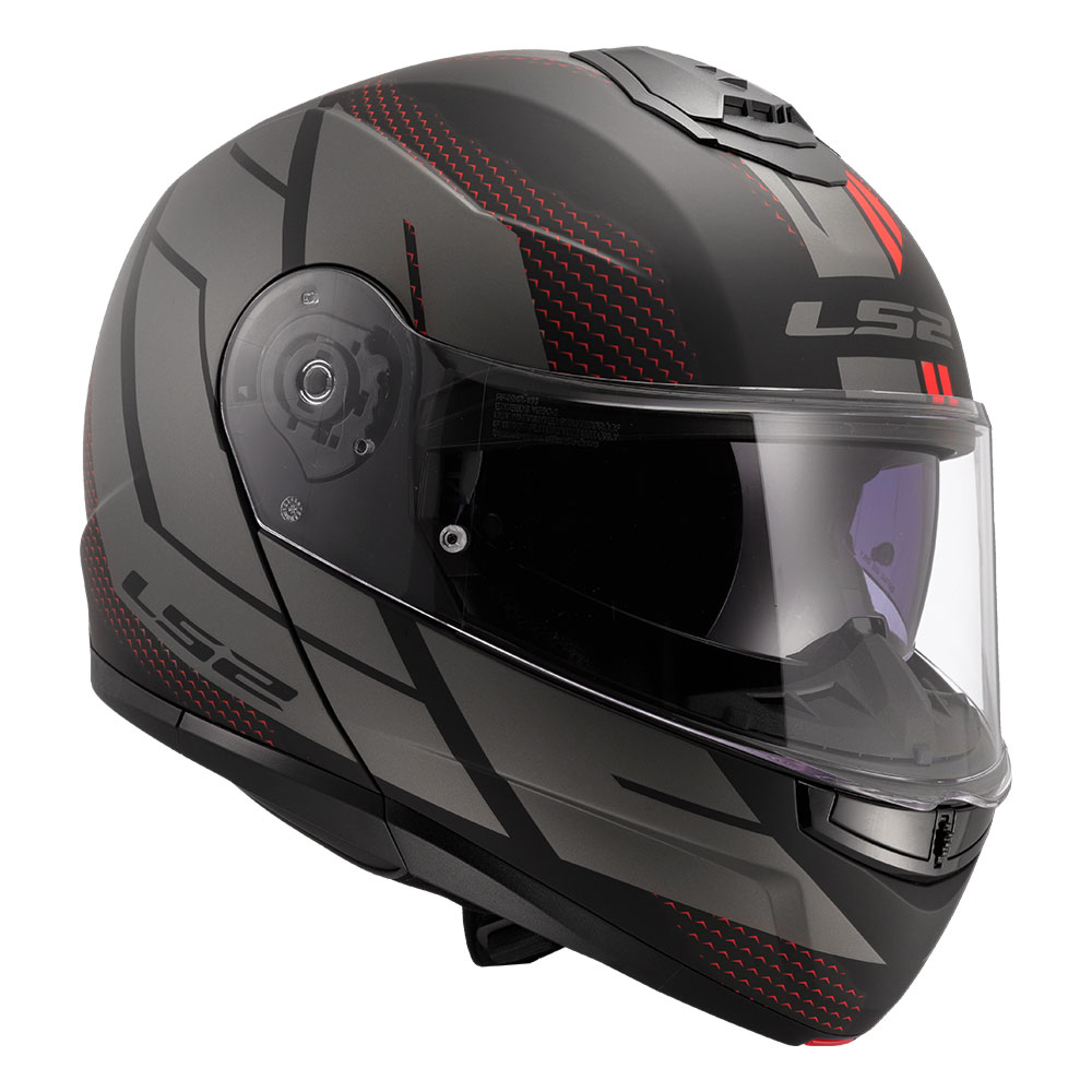 Kaciga LS2 Flip Up FF908 STROBE II CODE crno siva XXL