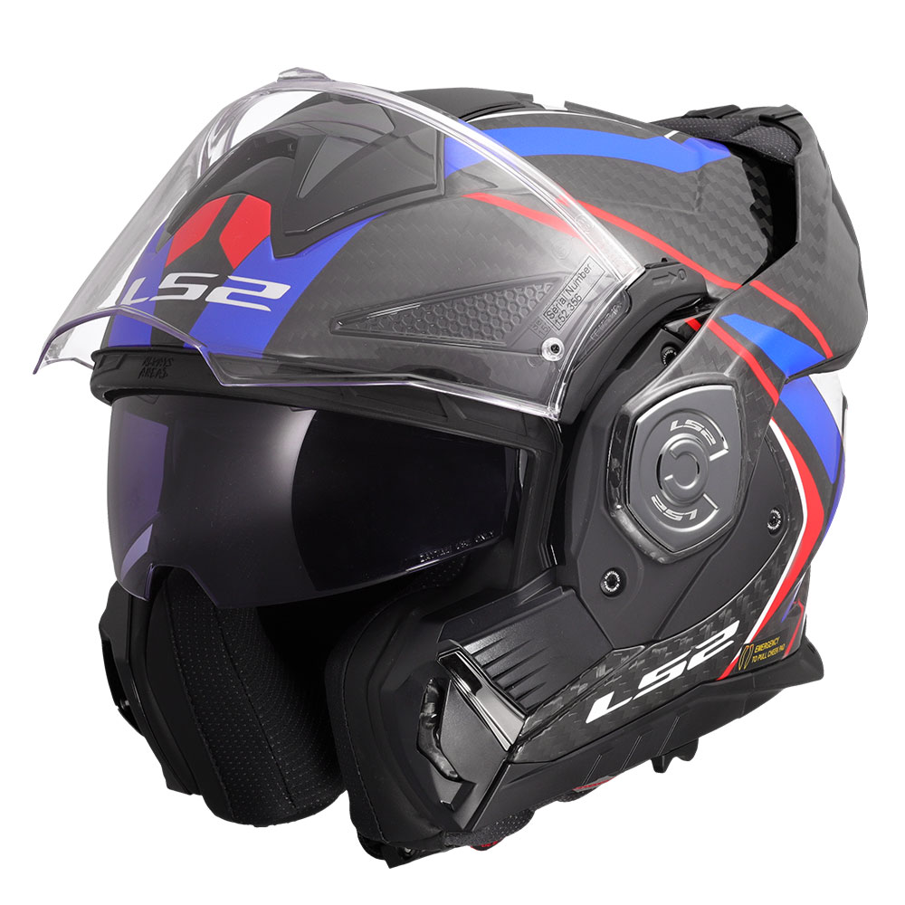 Kaciga LS2 Flip Up FF901 ADVANT X FUTURE carbon plavo crvena sa naočarima XL