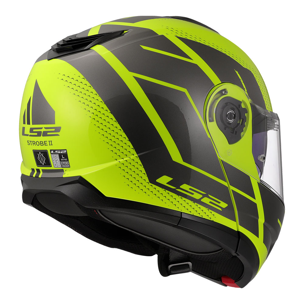 Kaciga LS2 Flip Up FF908 STROBE II CODE žuto siva XXL