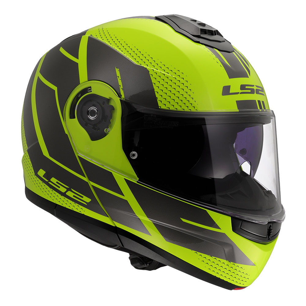 Kaciga LS2 Flip Up FF908 STROBE II CODE žuto siva XXL