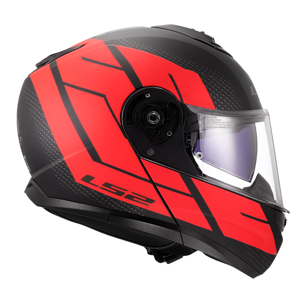 Kaciga LS2 Flip Up FF908 STROBE II CODE crno crvena 3XL