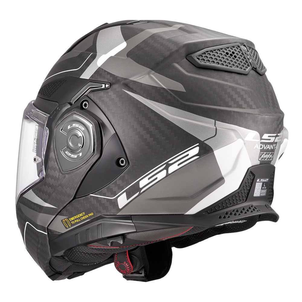 Kaciga LS2 Flip Up FF901 ADVANT X CARBON HORIZON hrom siva sa naočarima XXL
