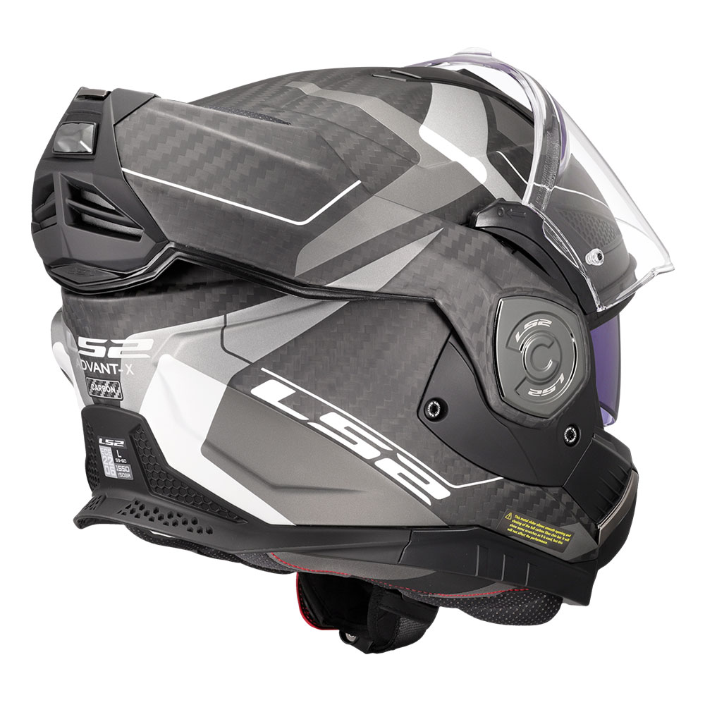 Kaciga LS2 Flip Up FF901 ADVANT X CARBON HORIZON hrom siva sa naočarima XXL