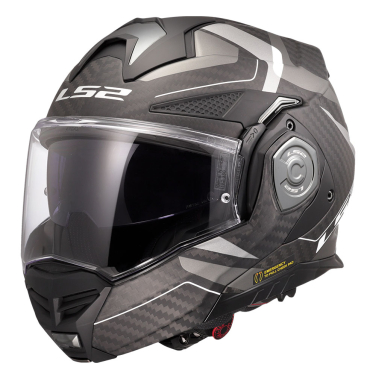 Kaciga LS2 Flip Up FF901 ADVANT X CARBON HORIZON hrom siva sa naočarima XXL