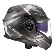 Kaciga LS2 Flip Up FF901 ADVANT X CARBON HORIZON hrom siva sa naočarima XXL