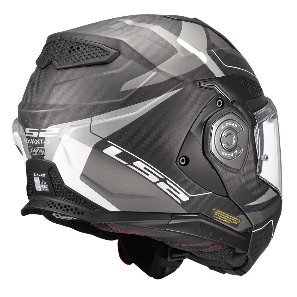Kaciga LS2 Flip Up FF901 ADVANT X CARBON HORIZON hrom siva sa naočarima XXL