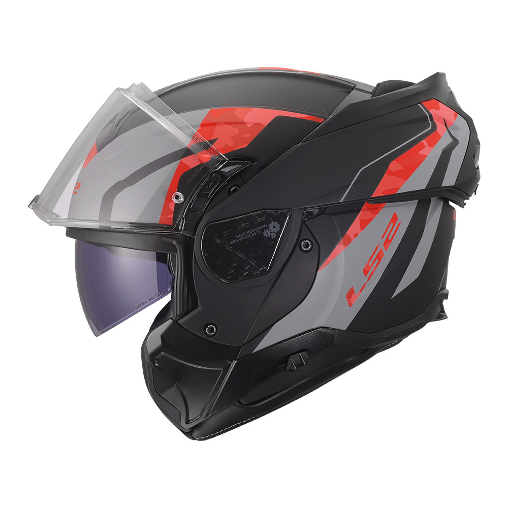 Kaciga LS2 Flip Up FF910 ADVANT II GLIDE crno sivo crvena