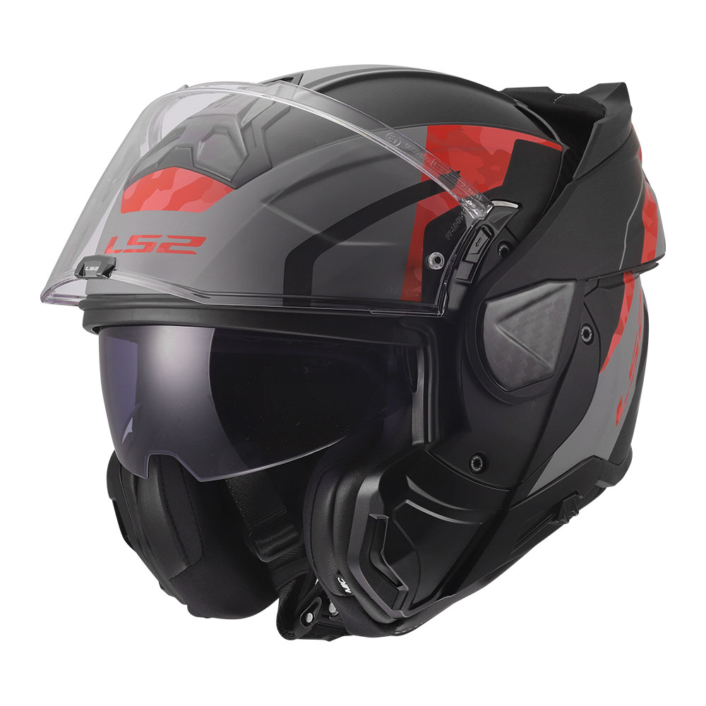 Kaciga LS2 Flip Up FF910 ADVANT II GLIDE crno sivo crvena