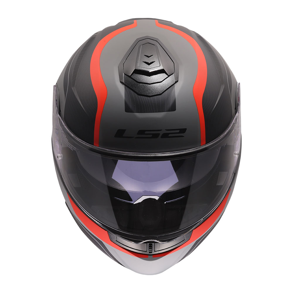 Kaciga LS2 Flip Up FF908 STROBE II MONZA crno sivo crvena