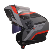 Kaciga LS2 Flip Up FF908 STROBE II MONZA crno sivo crvena