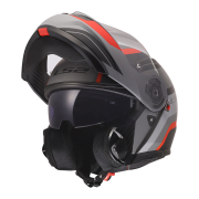 Kaciga LS2 Flip Up FF908 STROBE II MONZA crno sivo crvena