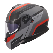 Kaciga LS2 Flip Up FF908 STROBE II MONZA crno sivo crvena