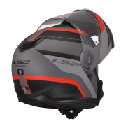 Kaciga LS2 Flip Up FF908 STROBE II MONZA crno sivo crvena