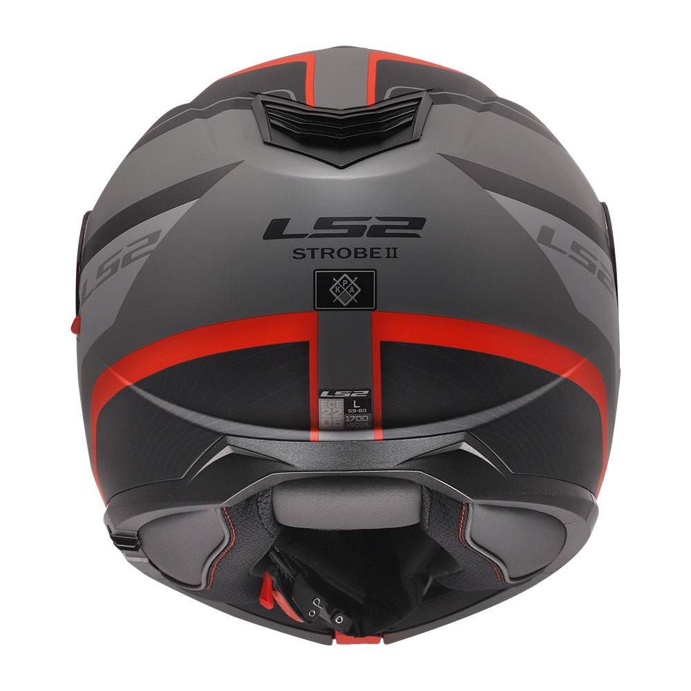 Kaciga LS2 Flip Up FF908 STROBE II MONZA crno sivo crvena M