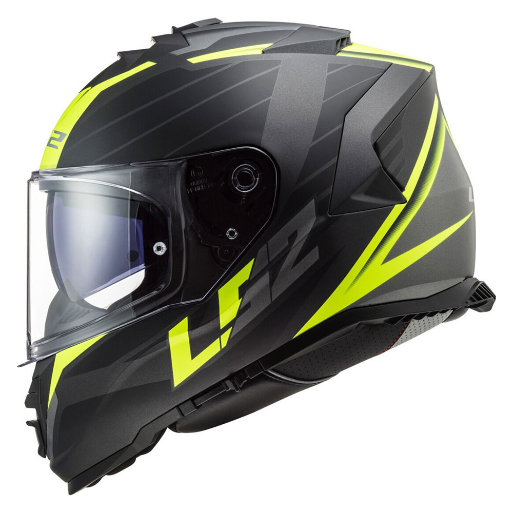 Kaciga LS2 Full Face FF800 STORM II NERVE mat crno žuta sa naočarima XXL