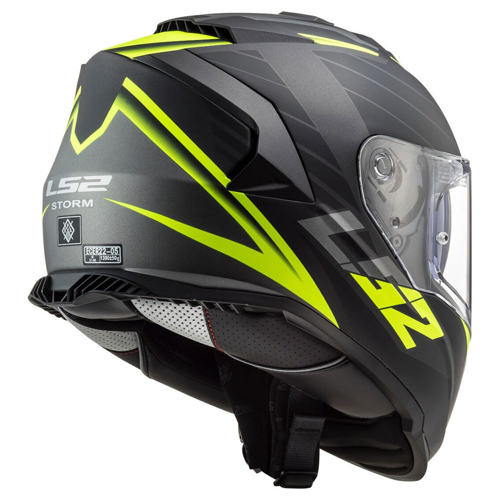 Kaciga LS2 Full Face FF800 STORM II NERVE mat crno žuta sa naočarima XXL