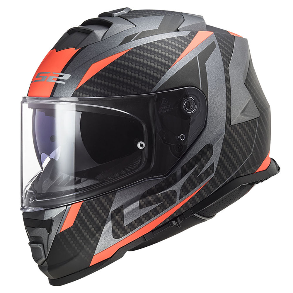 Kaciga LS2 Full Face FF800 STORM II RACER mat titanium narandžasta sa naočarima XL