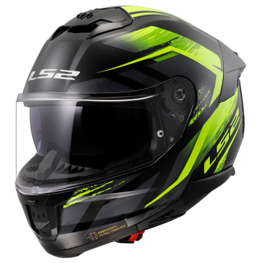 Kaciga LS2 Full Face FF808 STREAM II FURY crno žuta sa naočarima  L