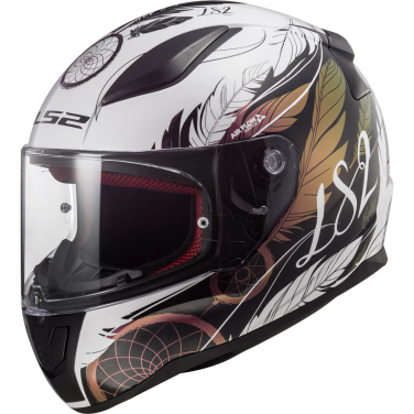 Kaciga LS2 Full Face FF353 RAPID II BOHO belo crna sa perom L