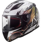 Kaciga LS2 Full Face FF353 RAPID II BOHO belo crna sa perom L