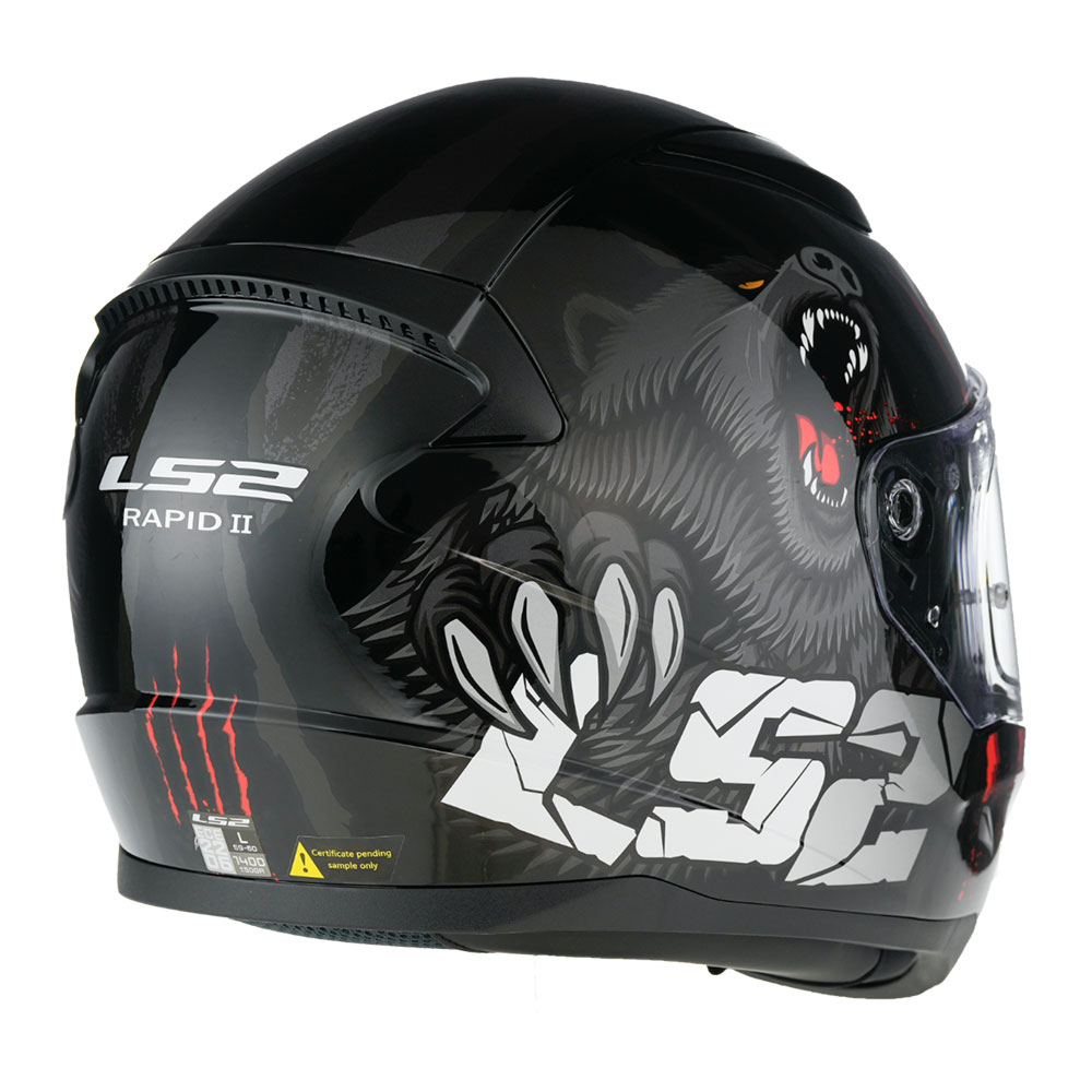 Kaciga LS2 Full Face FF353 RAPID II CLAW crno crvena L