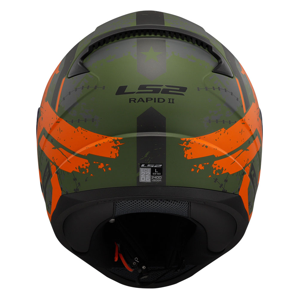 Kaciga LS2 Full Face FF353 RAPID II THUNDER BIRDS zeleno narandžasta S