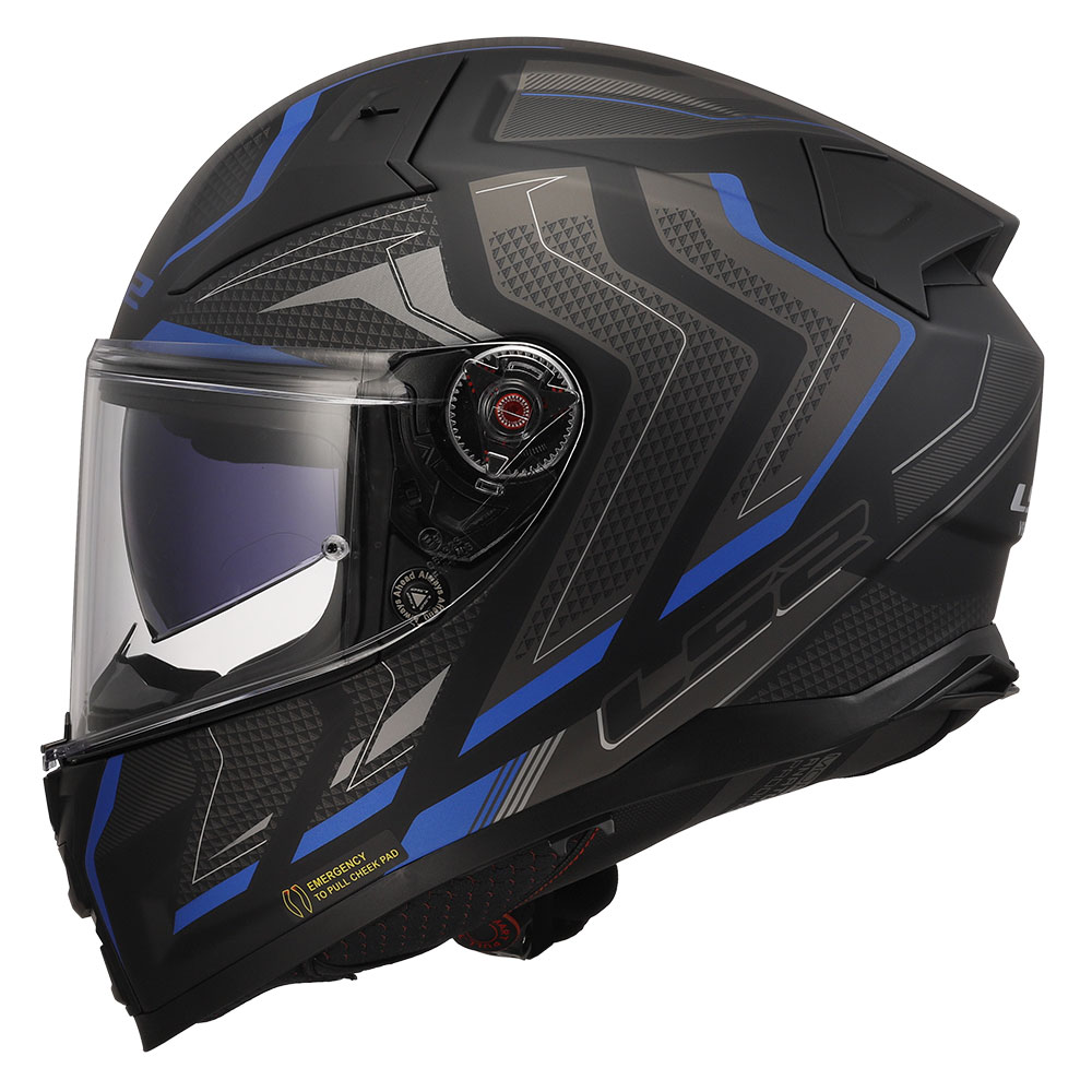 Kaciga LS2 Full Face FF811 VECTOR II ALIZER crno plava sa naočarima 3XL