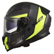 Kaciga LS2 Full Face FF811 VECTOR II CARBON GRID mat crno žuta sa naočarima XL