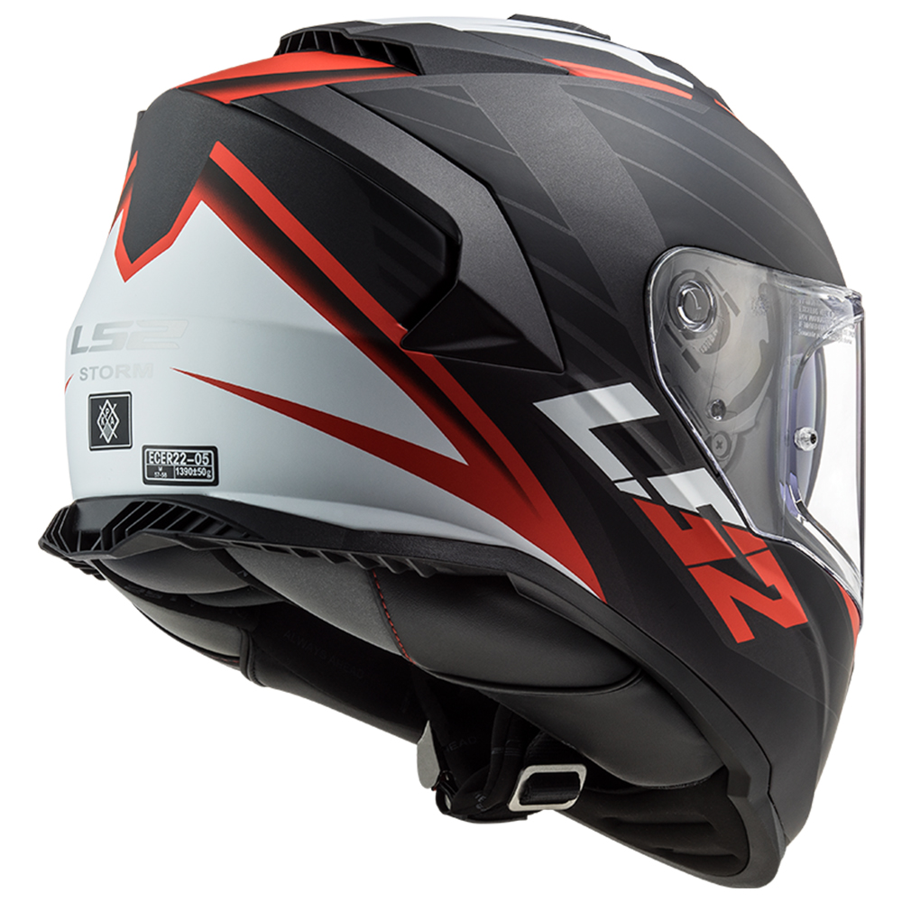 Kaciga LS2 Full Face FF800 STORM II NERVE mat crno crvena sa naočarima XL