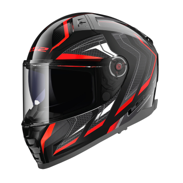 Kaciga LS2 Full Face FF811 VECTOR II ALIZER crno crvena sa naočarima L