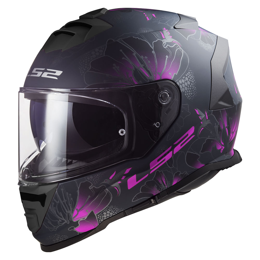 Kaciga LS2 Full Face FF800 STORM II BURST mat crno roza sa naočarima XL