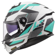 Kaciga LS2 Full Face FF808 STREAM II ROAD CYAN svetlo siva sa naočarima XL