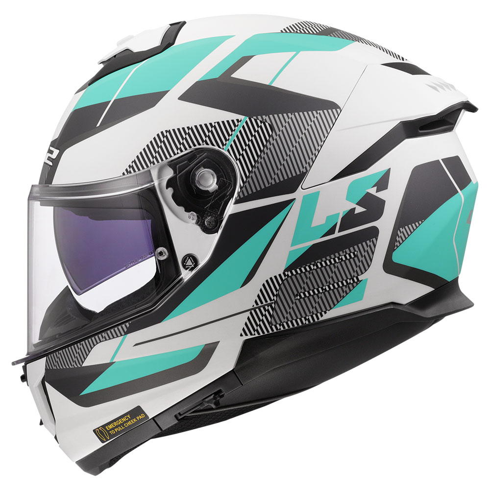 Kaciga LS2 Full Face FF808 STREAM II ROAD CYAN svetlo siva sa naočarima XL