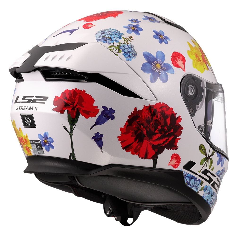 Kaciga LS2 Full Face FF808 STREAM II FLOWERS bela sa naočarima XS